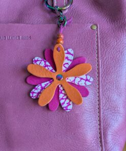 Flower Leather Purse Charm-#567