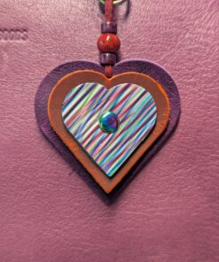 "Triple Up Hearts" Mini Purse Charm-#595