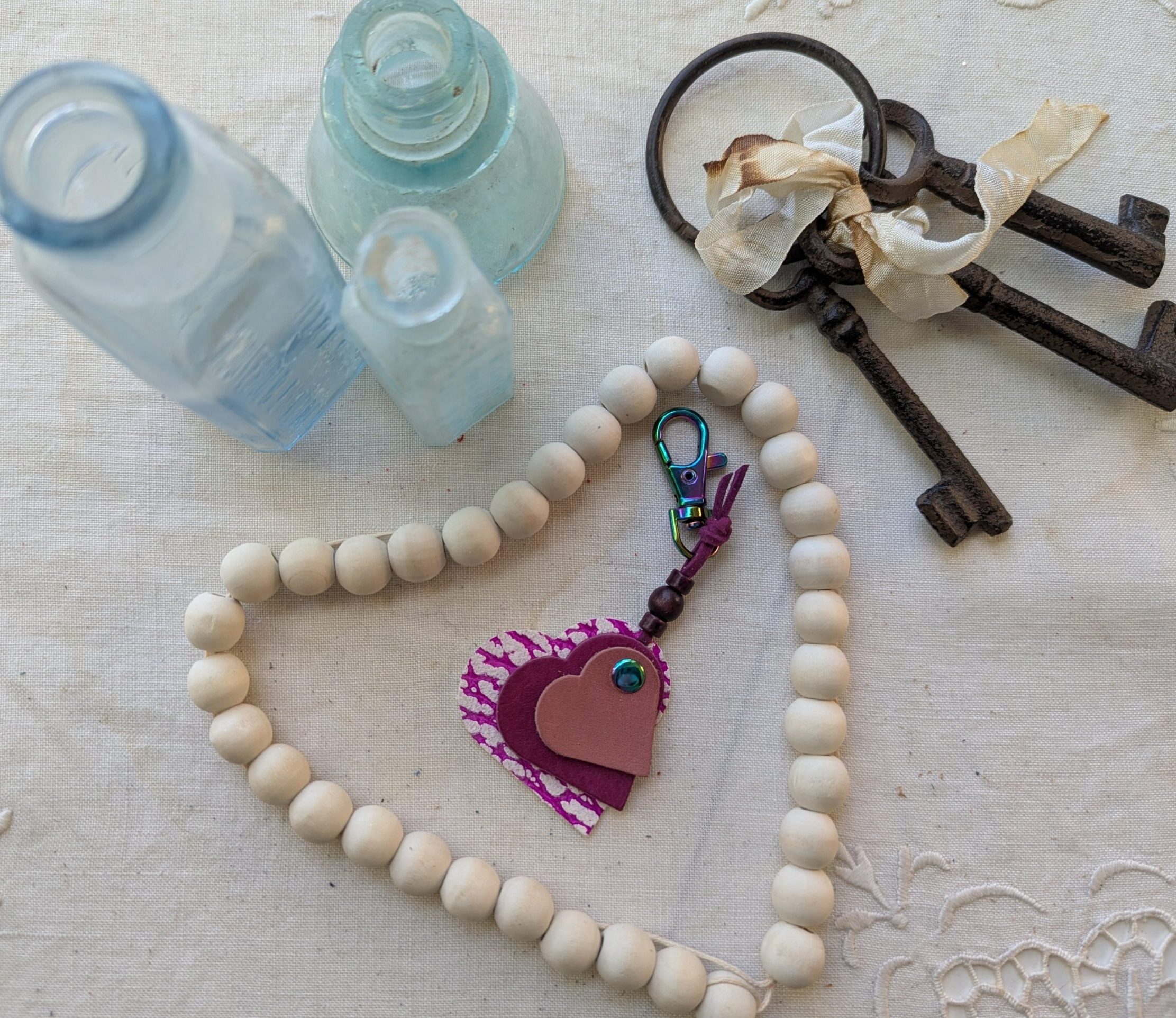 "Triple Hearts" Mini Purse Charm-#619