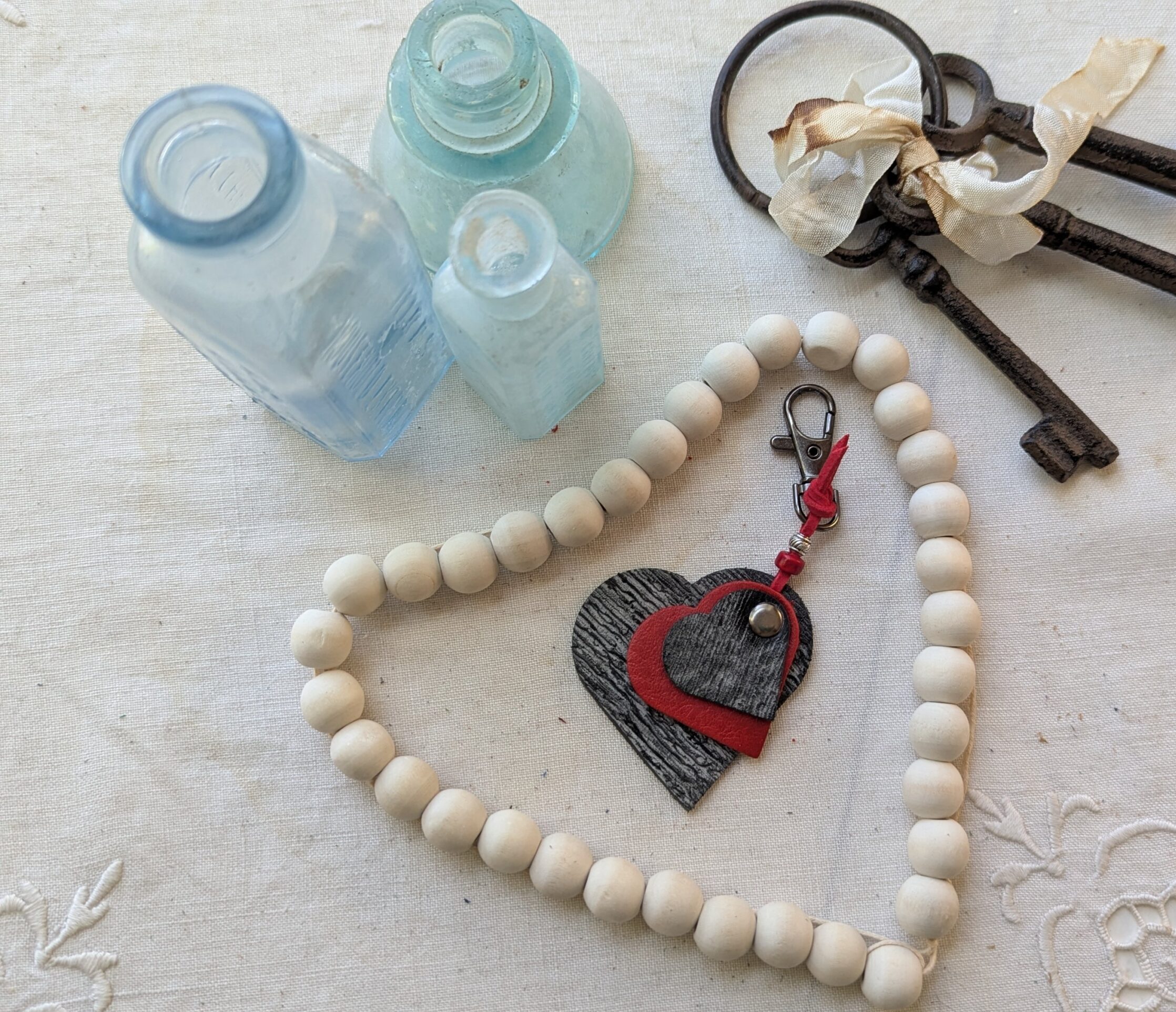 "Triple Hearts" Mini Purse Charm-#615