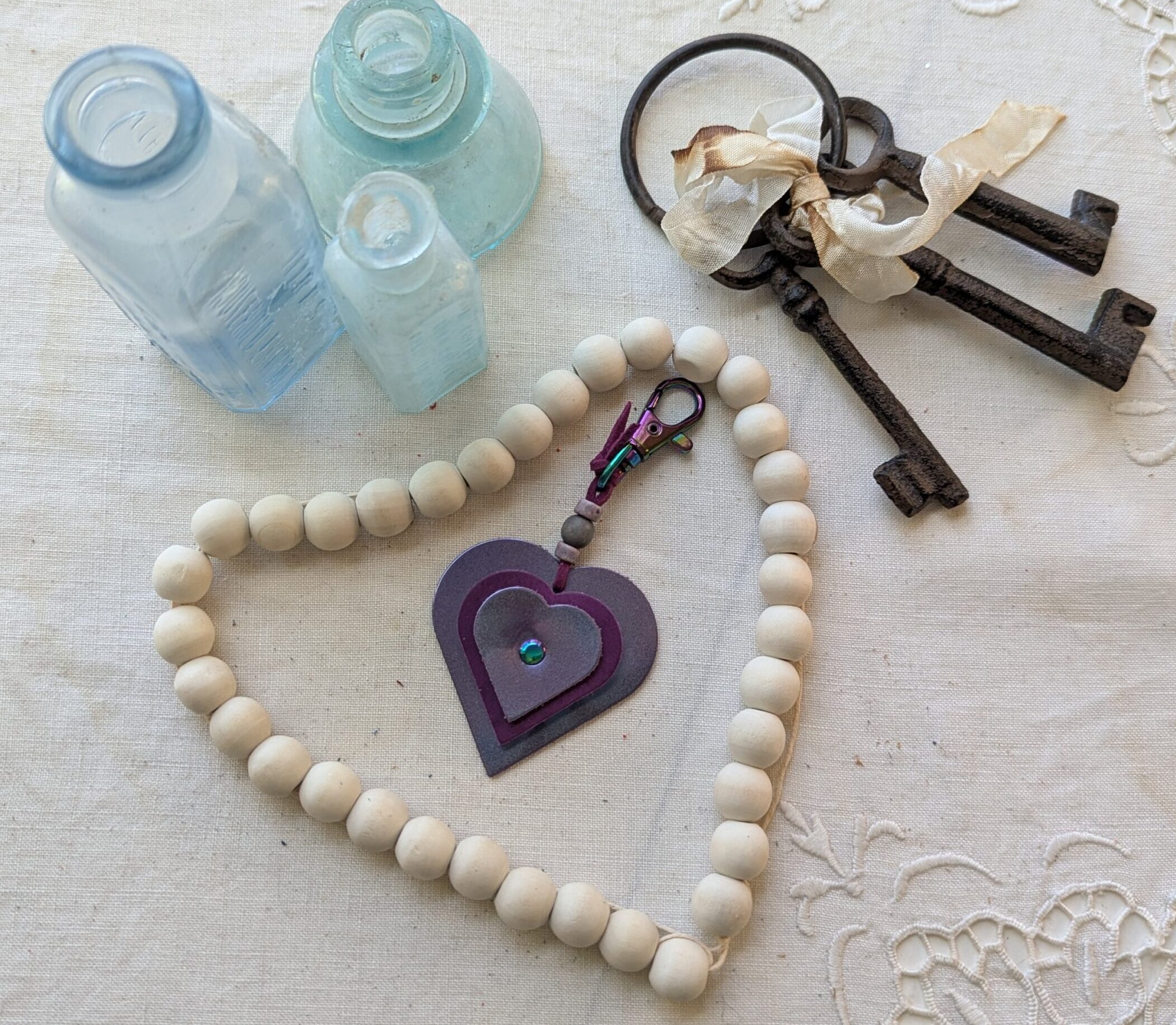 "Triple Up Hearts" Mini Purse Charm-#607