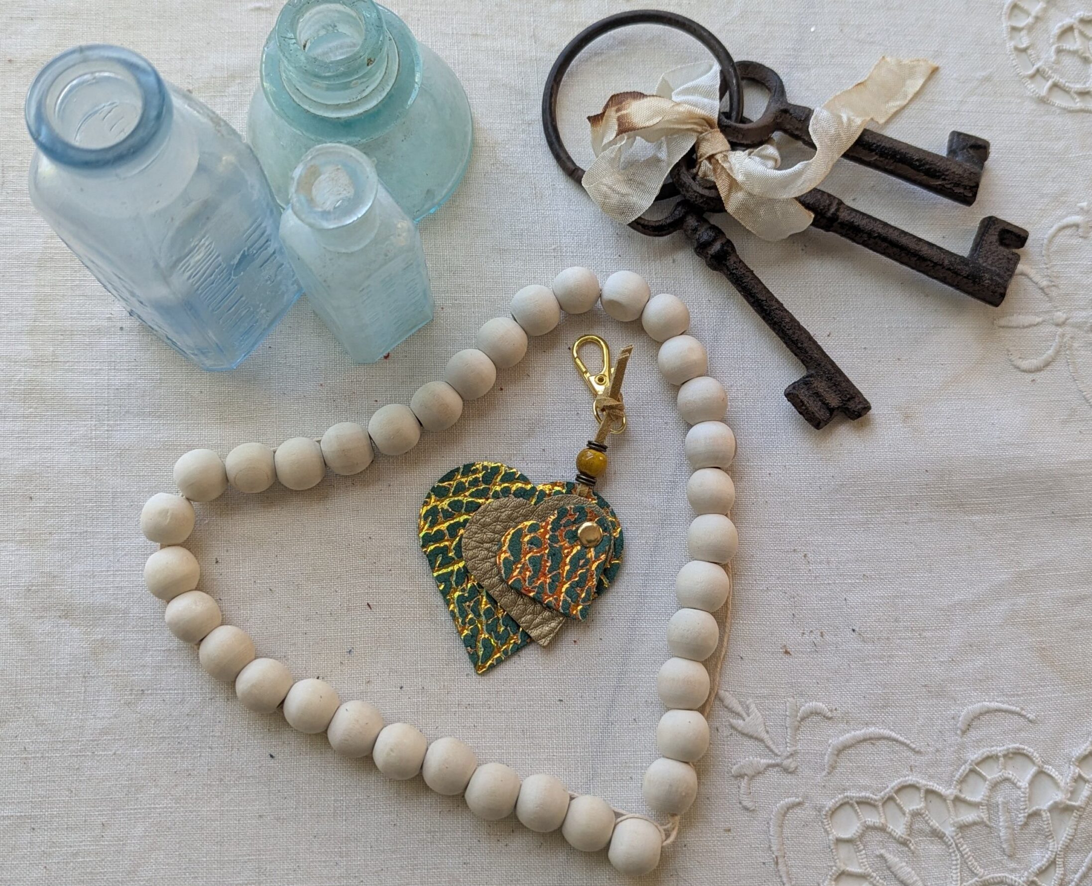 "Triple Hearts" Mini Purse Charm-#605