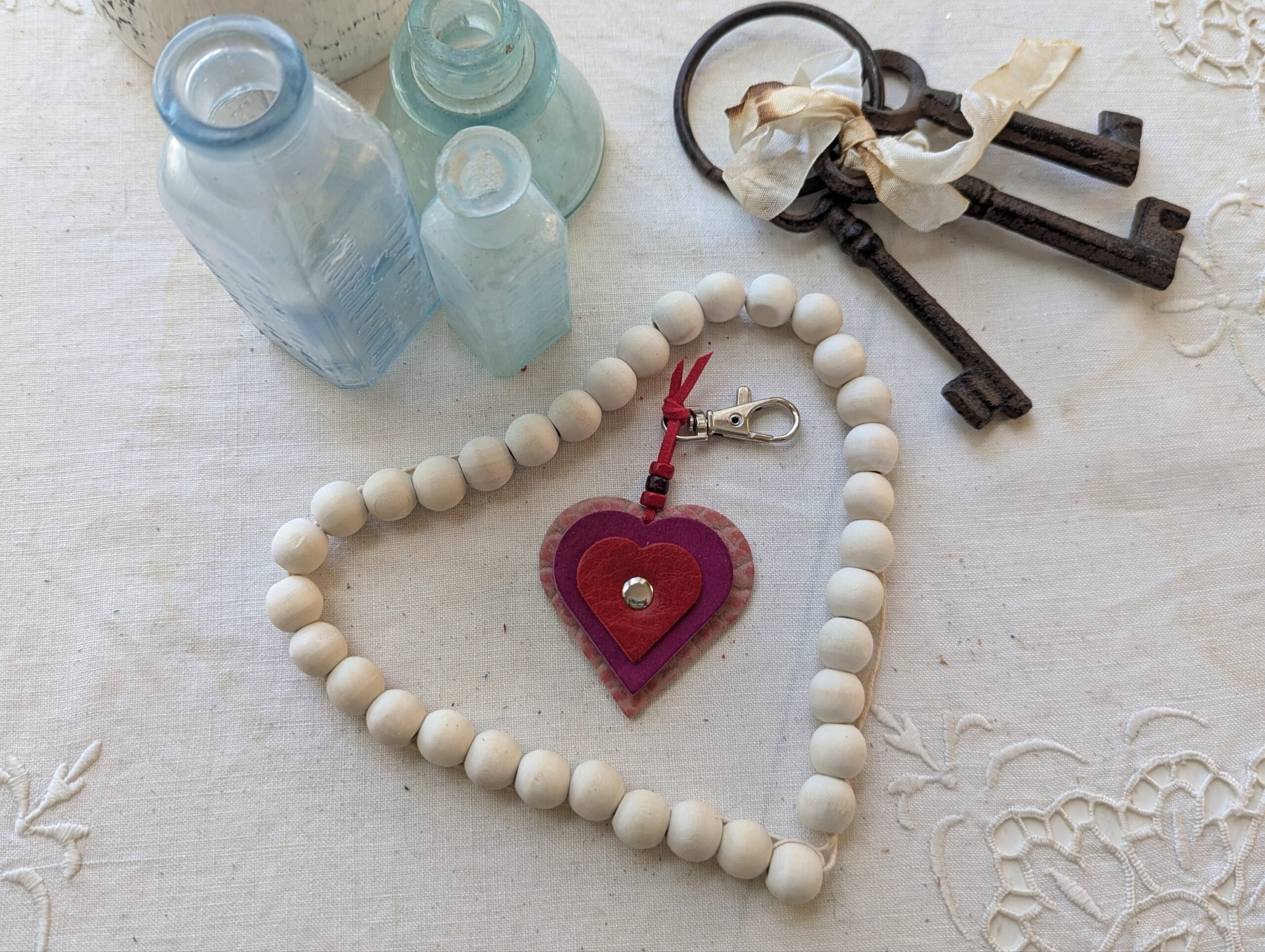 "Triple Up Hearts" Mini Purse Charm-#584