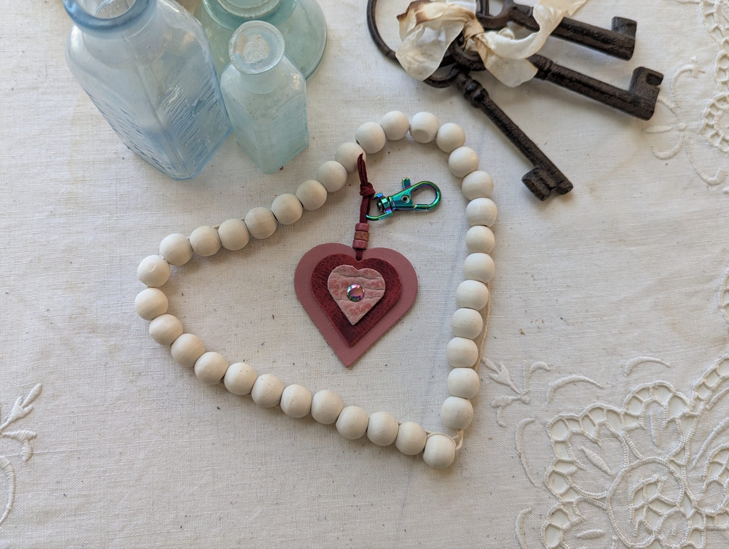 "Triple Up Hearts" Mini Purse Charm-#585