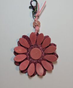 Flower Power Leather Purse Charm-#629