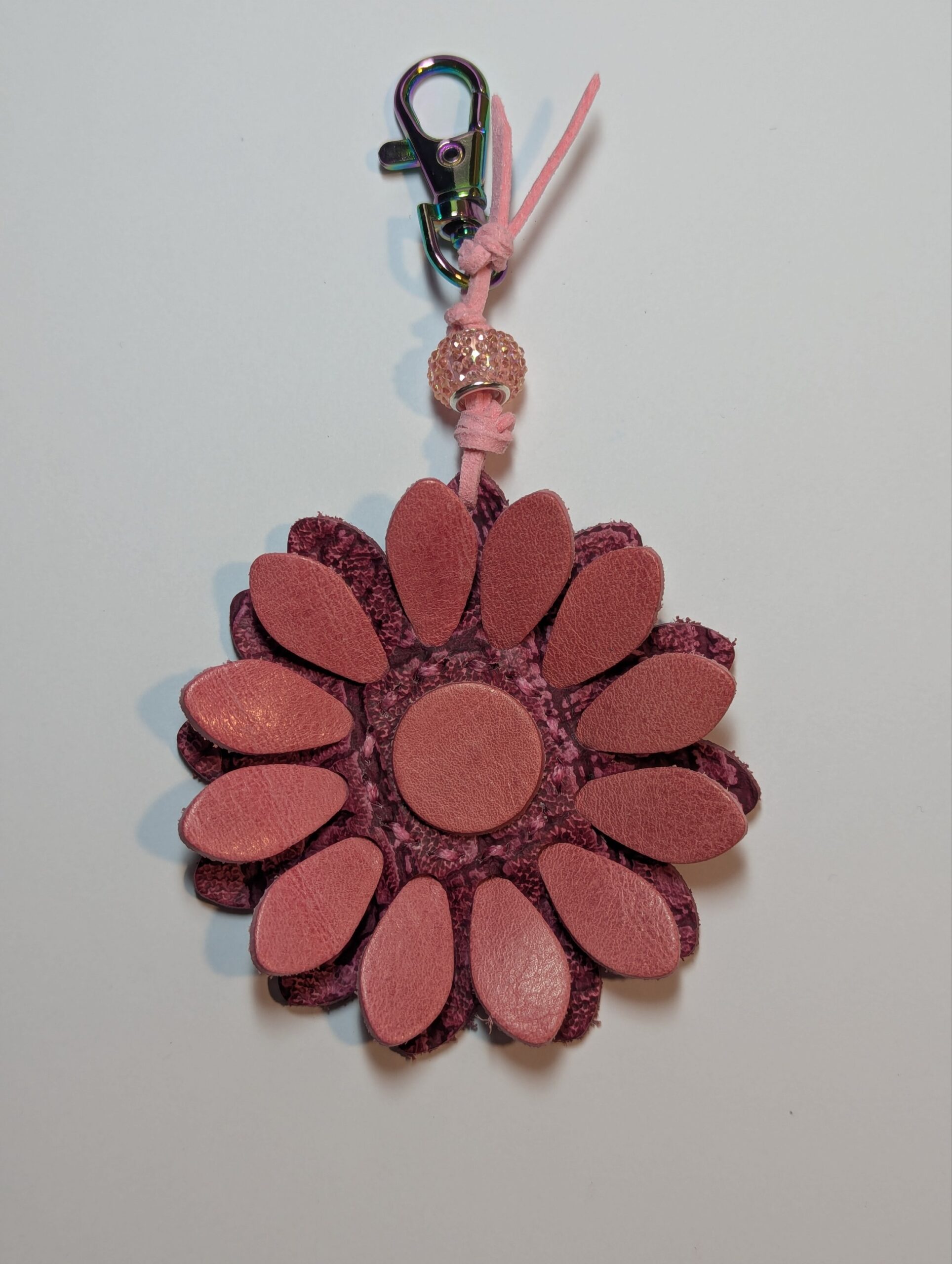 Flower Power Leather Purse Charm-#629