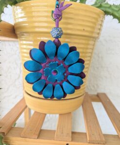 Flower Power Leather Purse Charm-#640