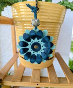 Flower Power Leather Purse Charm-#628