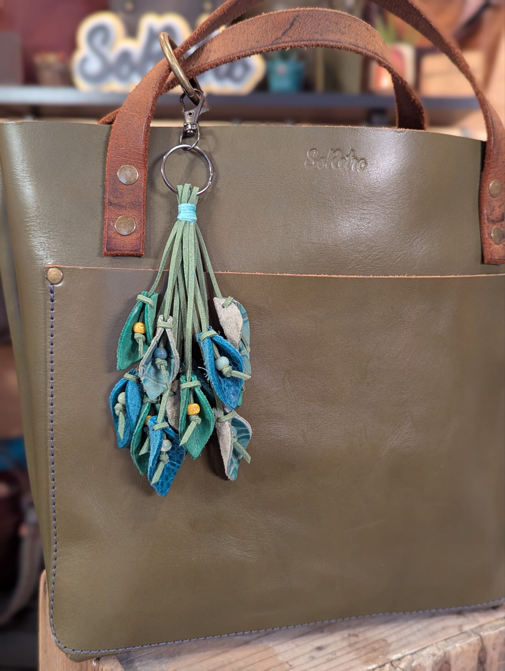 Lovely Leather Lilies Purse Charm-#661 - Image 2