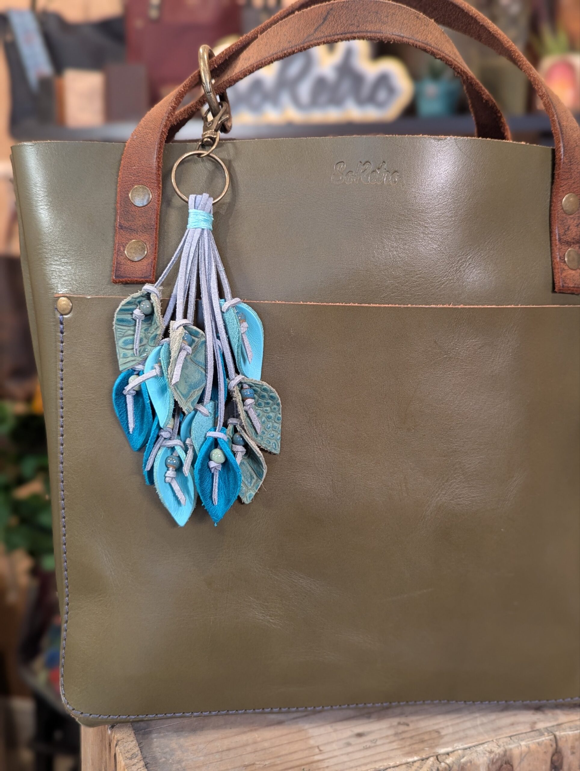 Lovely Leather Lilies Purse Charm-#667 - Image 2