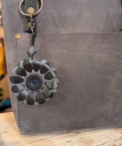 Alternative view of Flower Power Leather Purse Charm-#663