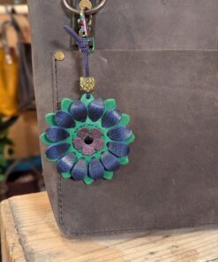 Alternative view of Flower Power Leather Purse Charm-#662