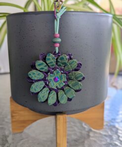 Alternative view of Flower Power Leather Purse Charm-#657