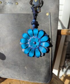 Alternative view of Flower Power Leather Purse Charm-#671