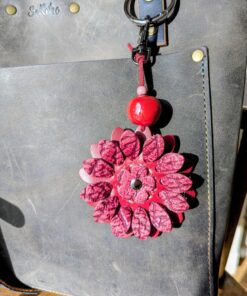 Alternative view of Flower Power Leather Purse Charm-#672
