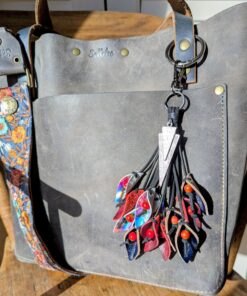 Lovely Leather Lilies Purse Charm-#670