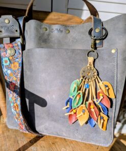 Lovely Leather Lilies Purse Charm-#674