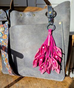 Lovely Leather Lilies Purse Charm-#656