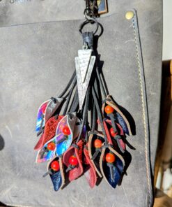 Alternative view of Lovely Leather Lilies Purse Charm-#670