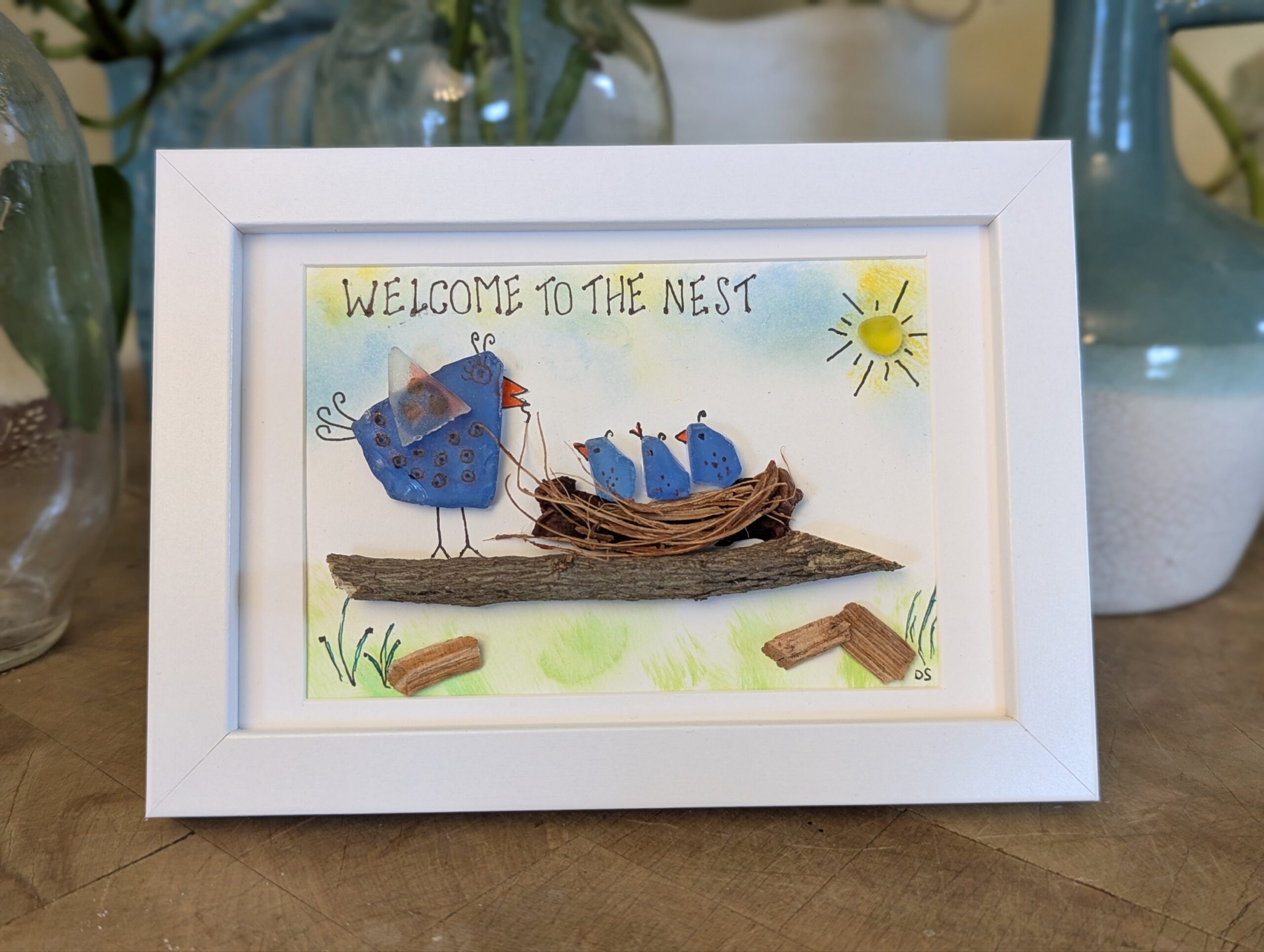 Sea Glass "Welcome to the Nest"....