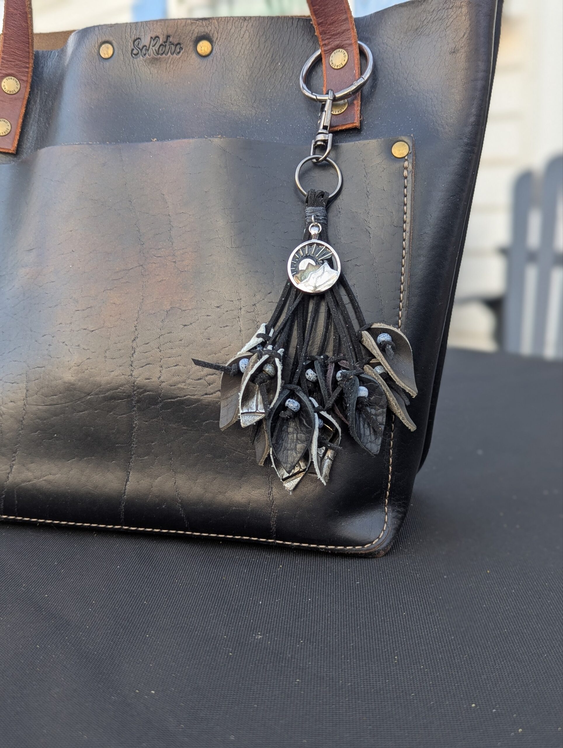 Lovely Leather Lilies Purse Charm-#676 - Image 2