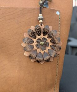 Flower Power Leather Purse Charm-#678