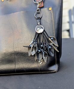 Lovely Leather Lilies Purse Charm-#676