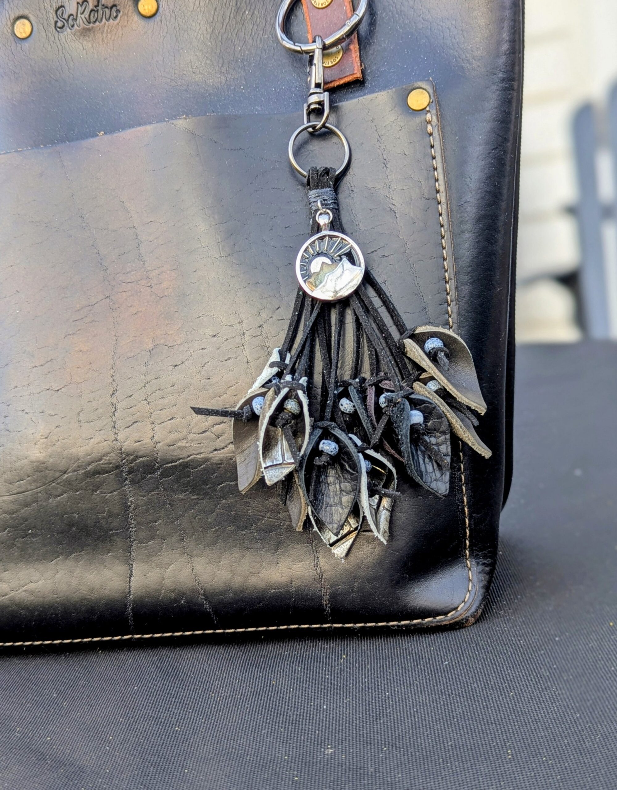 Lovely Leather Lilies Purse Charm-#676