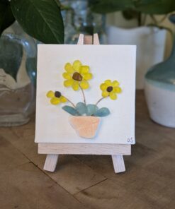 Sea Glass "Sunflowers in a Pot"