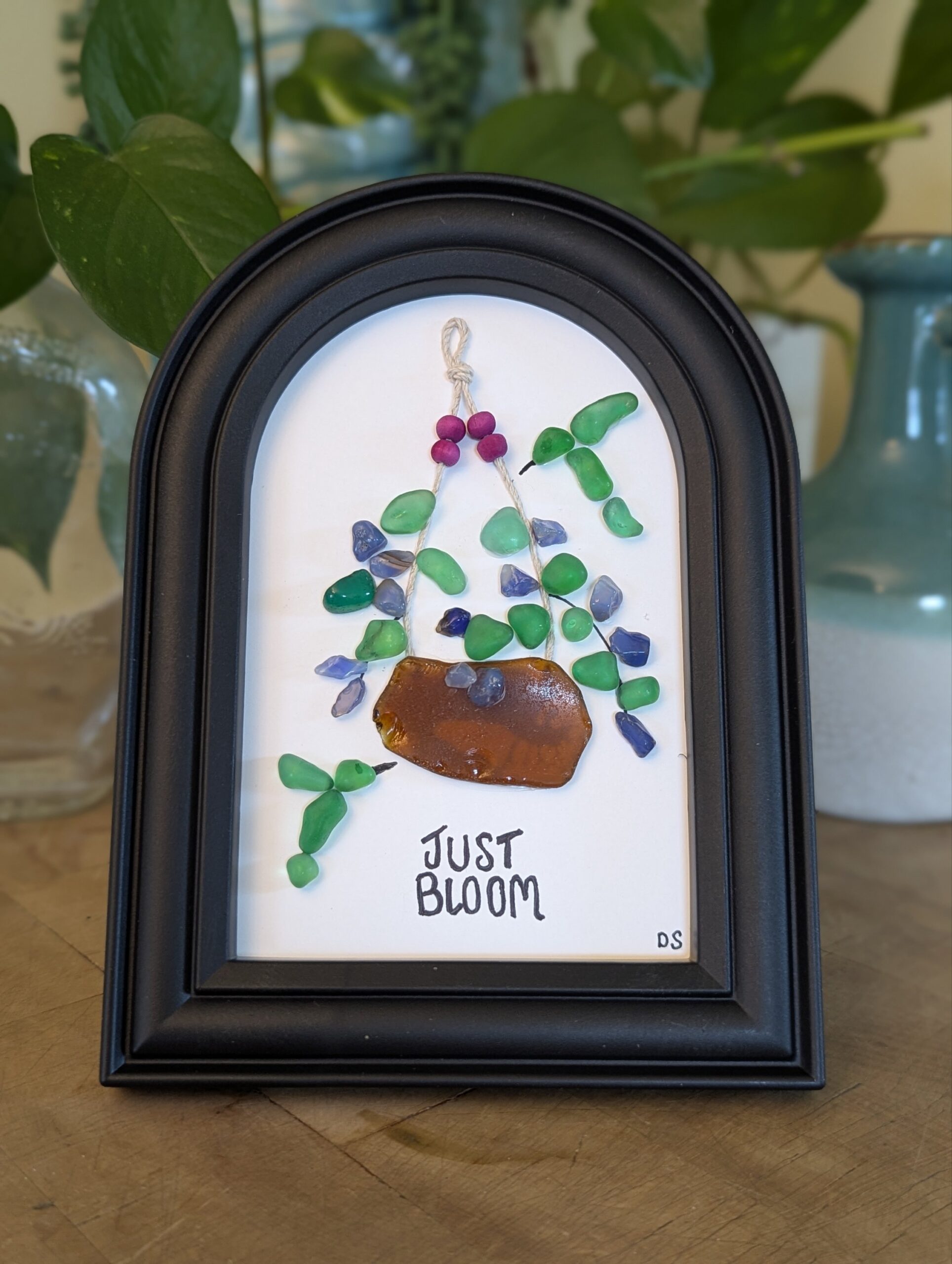 Sea Glass "Just Bloom Hanging Basket"....