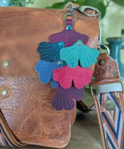 New Ginkgo Leather Purse Charm-#558