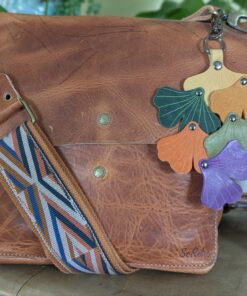 Alternative view of New Ginkgo Leather Purse Charm-#555
