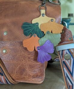 New Ginkgo Leather Purse Charm-#555