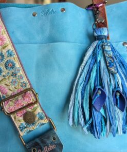 Gemstone and Lilies Sari Silk Purse Charm-#683