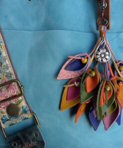 Alternative view of Lovely Double Leather Lilies Purse Charm-#682