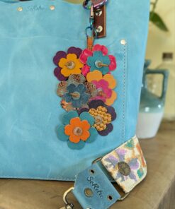 Smell the Sweet Flowers Leather Purse Charm-#684