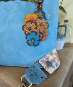 Smell the Sweet Flowers Leather Purse Charm-#686