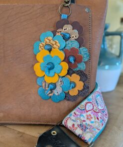 Smell the Sweet Flowers Leather Purse Charm-#687