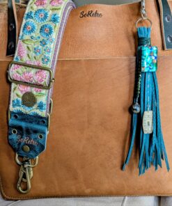 Alternative view of Murano Island Pendant and Leather Strands Purse Charm-#693