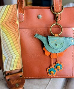 Hand Stitched Bird Coin Leather Purse Charm-#726