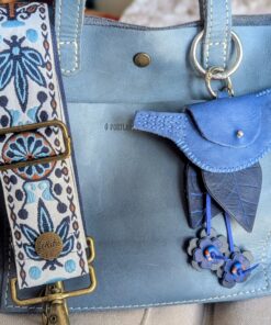 Hand Stitched Bird Coin Leather Purse Charm-#727