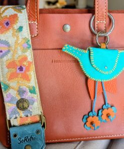 Hand Stitched Bird Coin Leather Purse Charm-#721