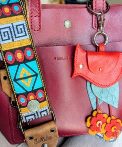 Hand Stitched Bird Coin Leather Purse Charm-#724