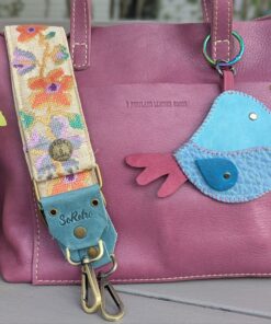 Alternative view of Hand Stitched Bird Leather Purse Charm-#768