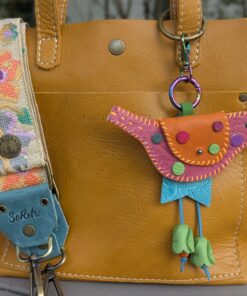 Alternative view of Hand Stitched Bird Coin Leather Purse Charm-#766