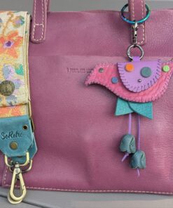 Alternative view of Hand Stitched Bird Coin Leather Purse Charm-#765