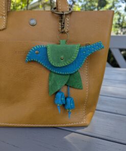 Alternative view of Hand Stitched Bird Coin Leather Purse Charm-#775