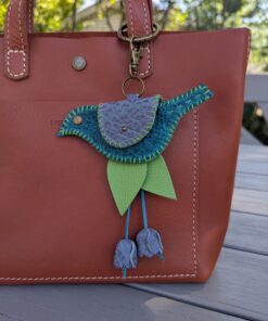 Alternative view of Hand Stitched Bird Coin Leather Purse Charm-#776