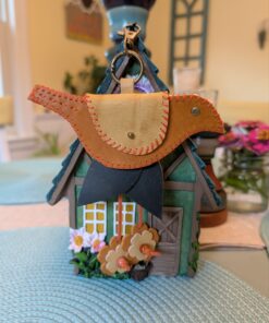Hand Stitched Bird Coin Leather Purse Charm-#780