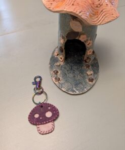 Adorable Mushroon Leather Purse Charm-#801